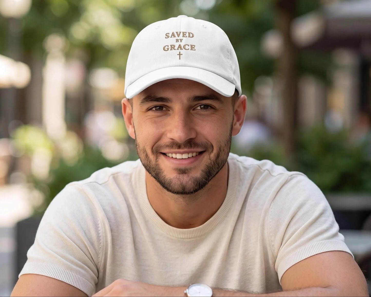 Saved by Grace Christian Hat, Embroidered Faith Cap, Christian Baseball Cap, Jesus Gift for Men or Women, Minimalist Religious Hat