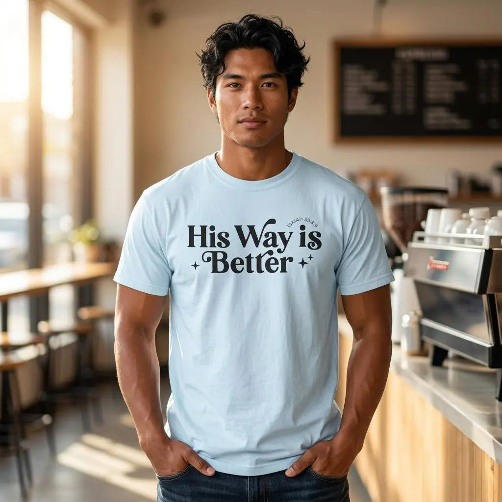 His Way Is Better Comfort Colors Tee | Christian T-Shirt for Men | Faith Based Apparel | Religious Graphic Tee | Bible Verse Shirt