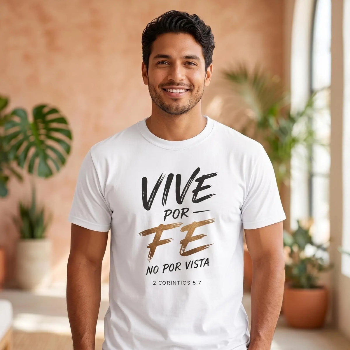 Spanish Christian Shirt | Vive Por Fe No Por Vista Tee | Spanish Faith Based T-Shirt | Spanish Comfort Colors Christian Tee