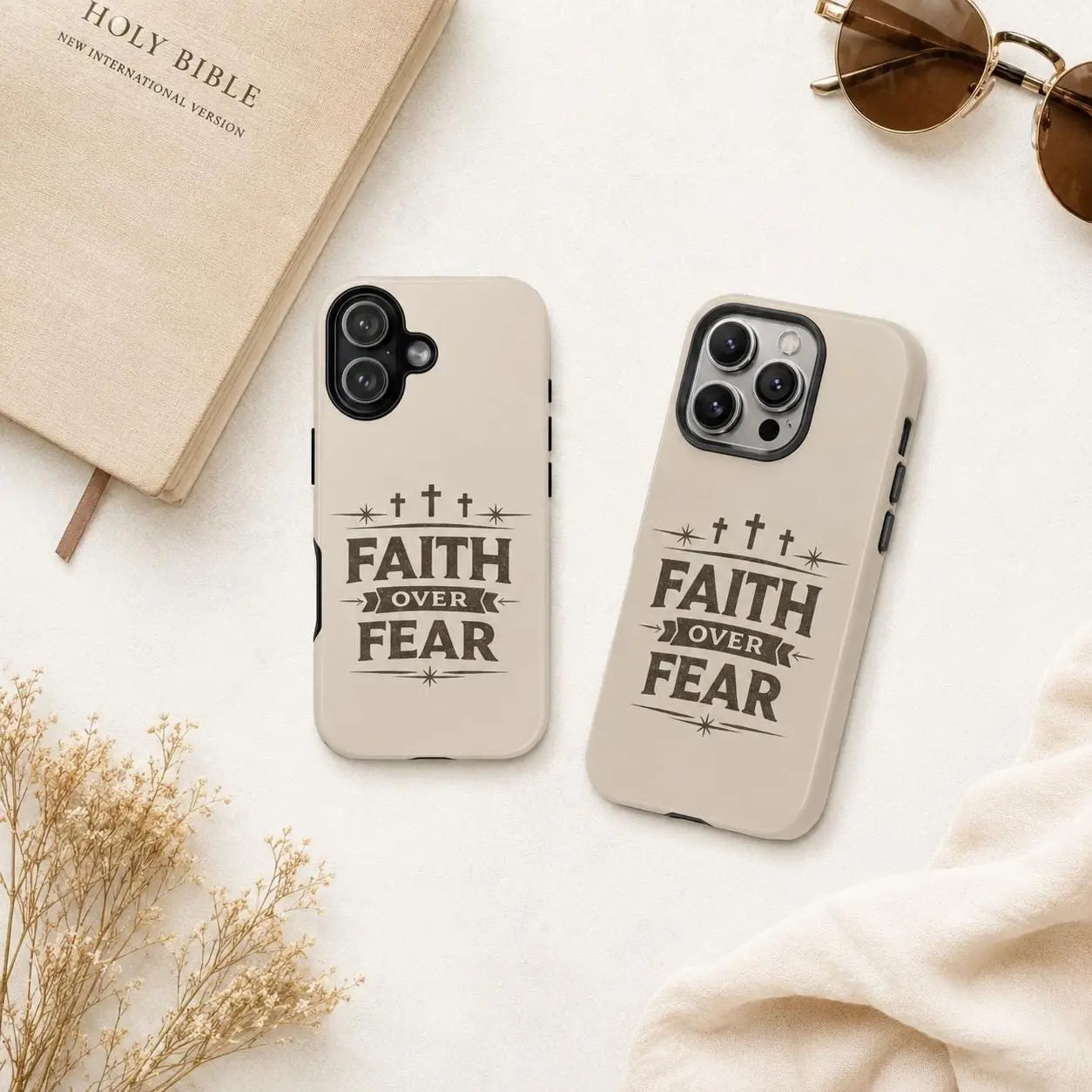 Faith Over Fear phone case | Christian typography iPhone case