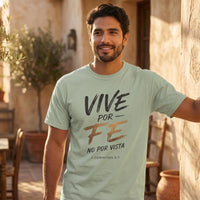 Spanish Christian Shirt | Vive Por Fe No Por Vista Tee | Spanish Faith Based T-Shirt | Spanish Comfort Colors Christian Tee