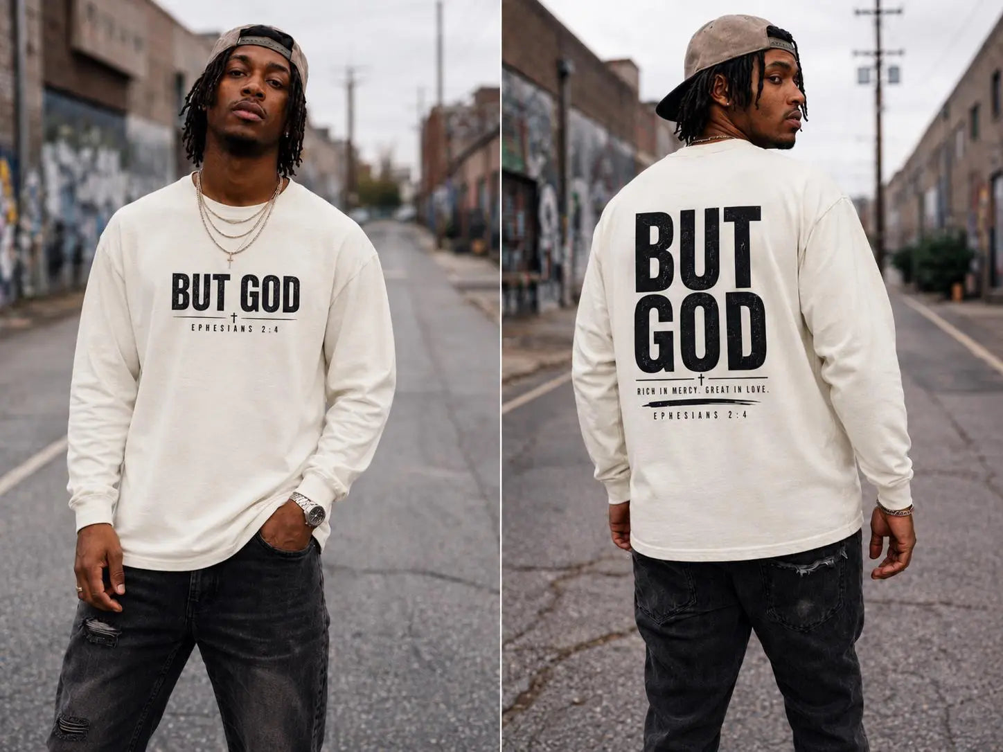 But God Long Sleeve Shirt, Trendy Christian Tee, Christian Streetwear, Faith Based Shirt, Religious Gift for Men, Christian Faith Apparel