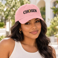 CHOSEN compass logo Cap | Embroidered dad hat, white adjustable