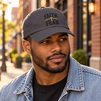 Faith Over Fear Dad Cap | Christian Cross Embroidered Baseball Hat