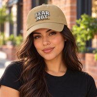 Fear Not embroidered dad cap | White baseball hat, vintage lettering