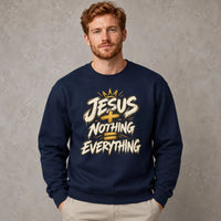 Jesus Is Everything Crewneck | Christian Faith Graphic Sweatshirt | Christian Crewneck Sweatshirt | Faith Gift for Men