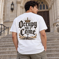 Occupy Till I Come Christian Shirt, Luke 19:13 Bible Verse Tee, Lion of Judah Comfort Colors T-Shirt, Christian Gift for Men