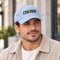 CHOSEN compass logo Cap | Embroidered dad hat, white adjustable