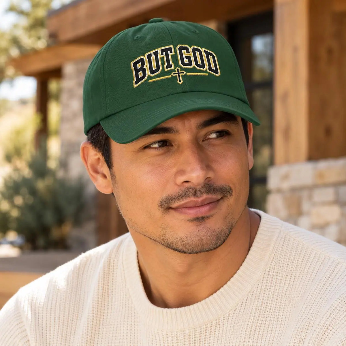 But God Christian Hat, Embroidered Cross Baseball Cap For Men, Faith Apparel, Christian Baseball Hat