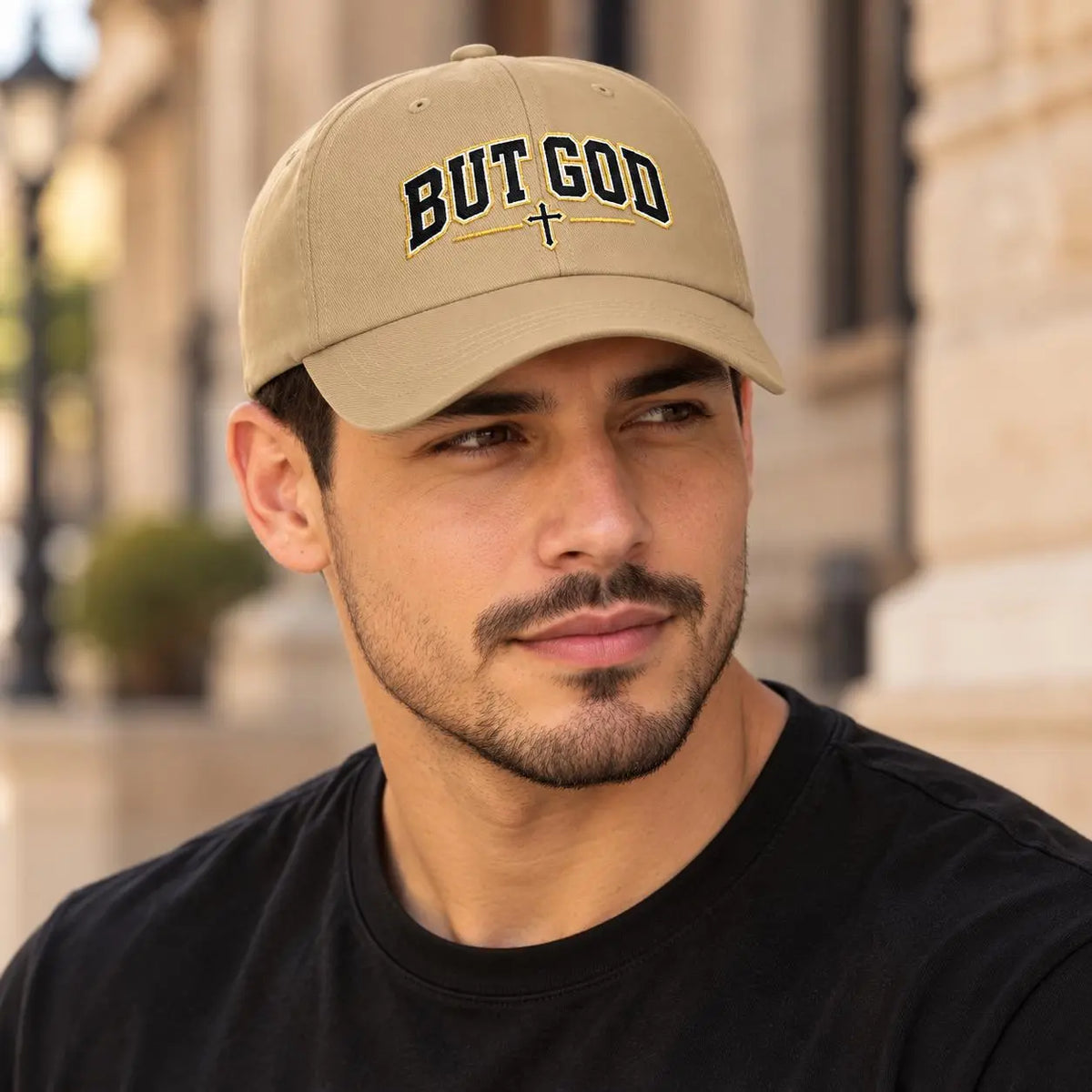 But God Christian Hat, Embroidered Cross Baseball Cap For Men, Faith Apparel, Christian Baseball Hat