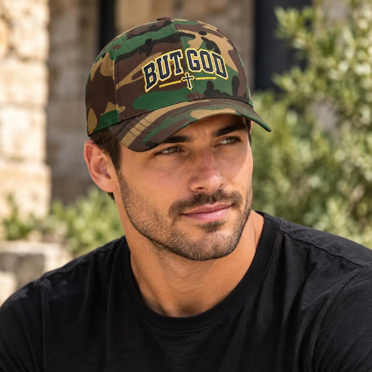 But God Christian Hat, Embroidered Cross Baseball Cap For Men, Faith Apparel, Christian Baseball Hat