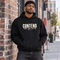 Contend for the Faith Christian Hoodie, Faith Based Pullover Sweatshirt, Church Sweater, Christian Streetwear, Gift For Christian Dad