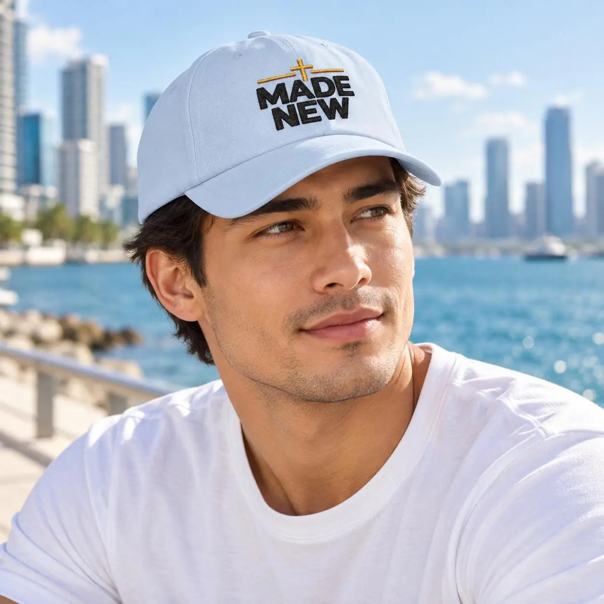 Made New Christian Hat, Embroidered Cross Dad Cap, Christian Baseball Cap, Faith Gift for Men and Women, Christian faith hat