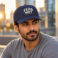 Fear Not embroidered dad cap | White baseball hat, vintage lettering