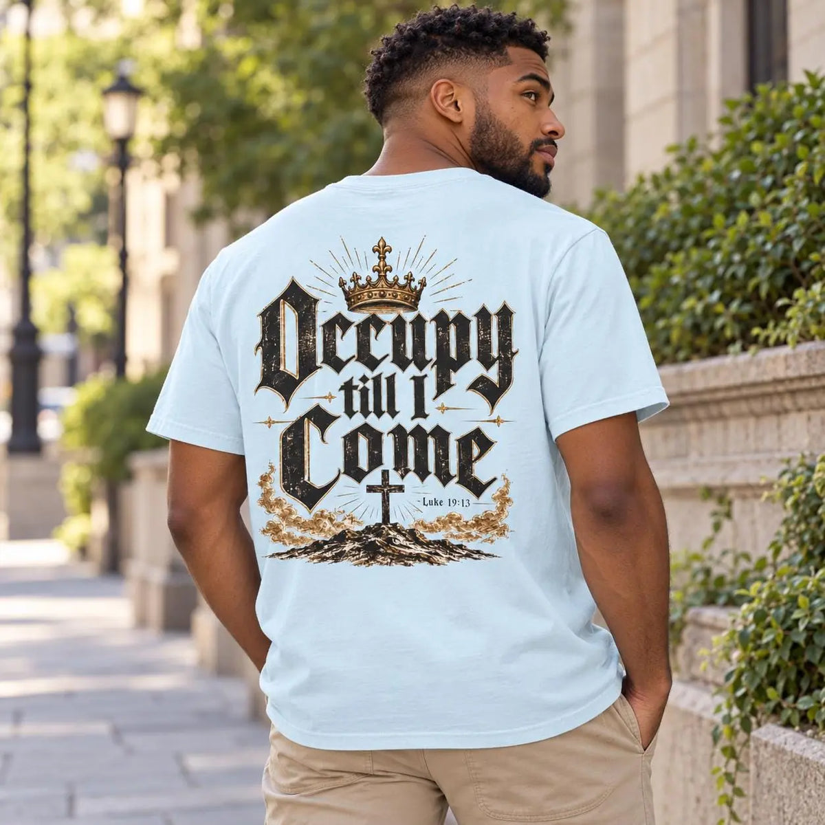 Occupy Till I Come Christian Shirt, Luke 19:13 Bible Verse Tee, Lion of Judah Comfort Colors T-Shirt, Christian Gift for Men