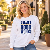 Created for Good Works Shirt, Comfort Colors Christian Long Sleeve Tee, Christian Gift for Women, Faith Based Women's Apparel