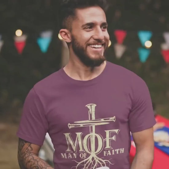 Man of Faith T-Shirt, Rooted in Christ Faith tee, Christian Comfort Colors Men’s Tee, Faith Apparel, Gift for Christian Man, Bible Verse tee