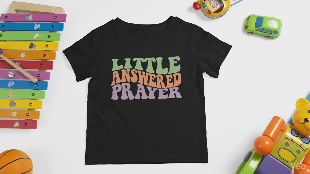Little Answered Prayer Kids T Shirt, Christian Toddler Tee, Faith Based Kids Shirt, Retro Christian Tee, Religious Children Shirt
