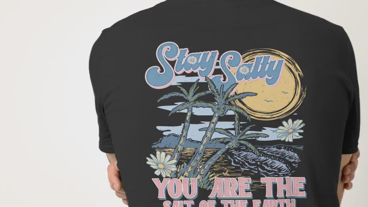 Stay Salty Christian Beach shirt, Trendy christian tee, Christian beach vibes, Vacation Graphic Top, Christian Summer Apparel, Jesus apparel