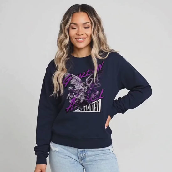 Guardian Angel Long Sleeve Tee | Christian Crewneck | Trendy Religious Apparel | Romans116