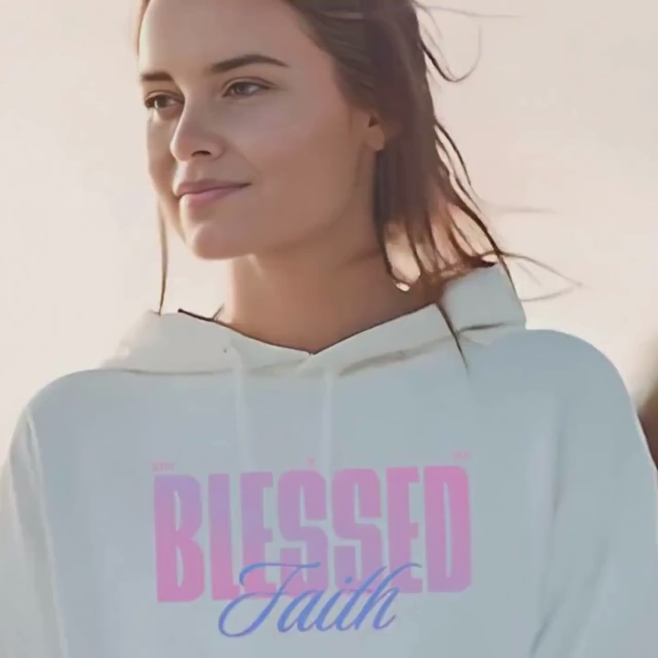 Blessed Faith Hoodie, Christian Fleece Sweatshirt, Christian Gift for Women, Trendy Christian Clothing, Cozy Religious Winter Wear