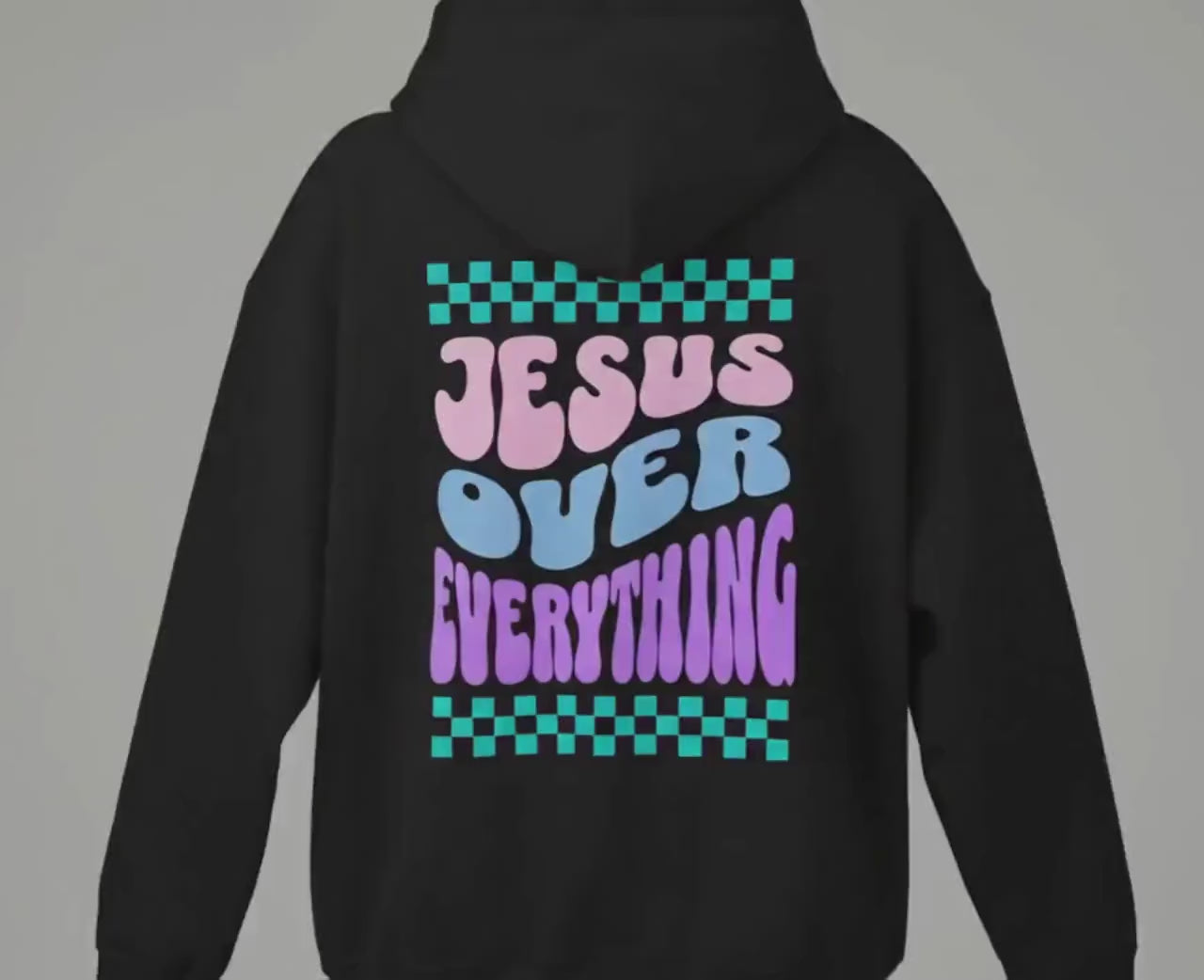 Jesus Over Everything Hoodie, Christian Streetwear Hoodie, Faith Based Graphic Hoodie, Mens Christian Sweatshirt, Worship Apparel