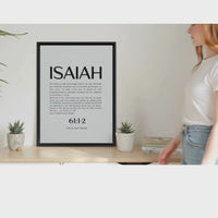 Framed Canvas with Isaiah 61:1-2 Scripture