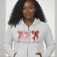 Christian Zip Hoodie | John 3:16 Sweatshirt | Christian Bow Hoodie | Womens Christian Clothing