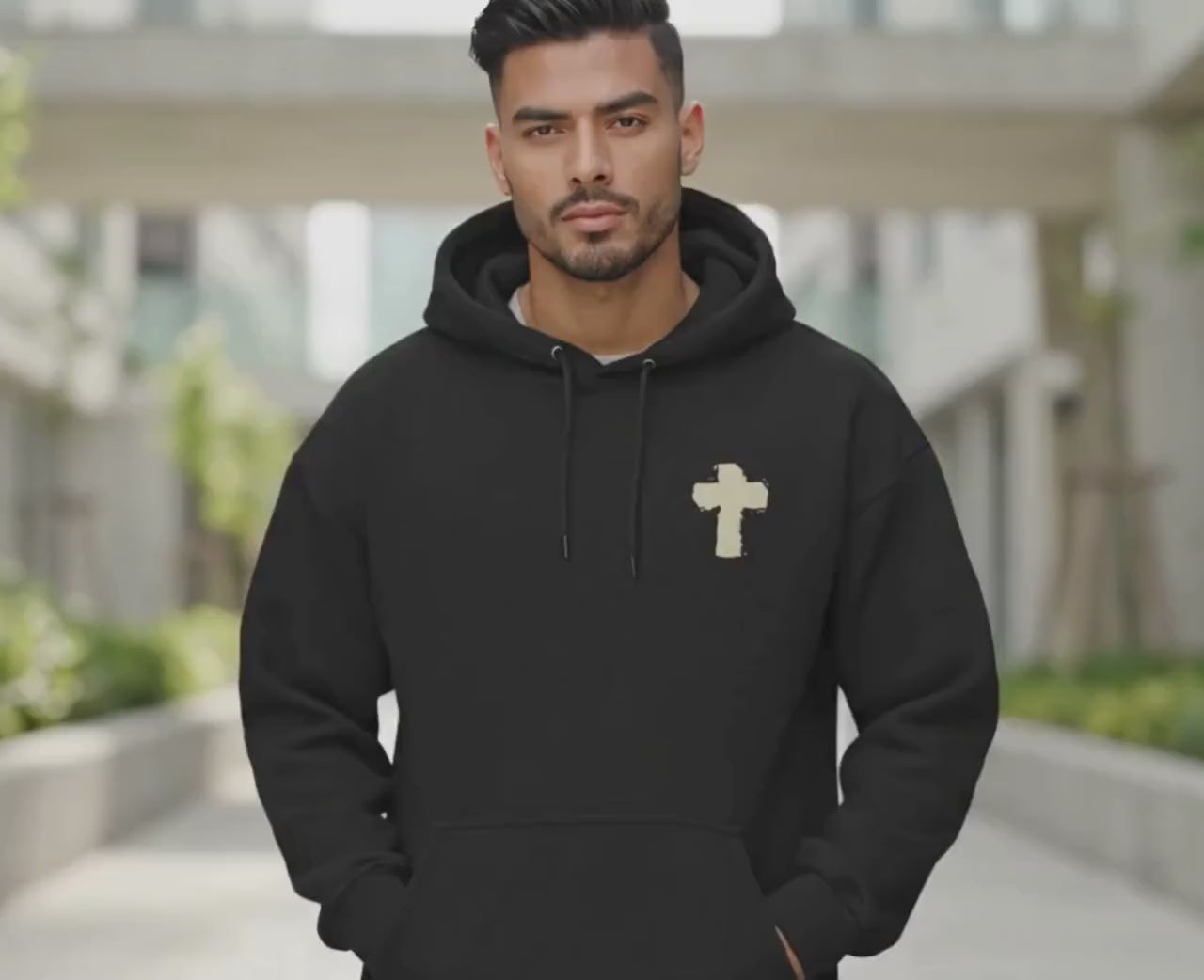 Words on Back Bible Verse Hoodie | Faith over Fear | Mens Trendy Christian Hoodie | Christian Boyfriend Gift | Faith Based Church Gear