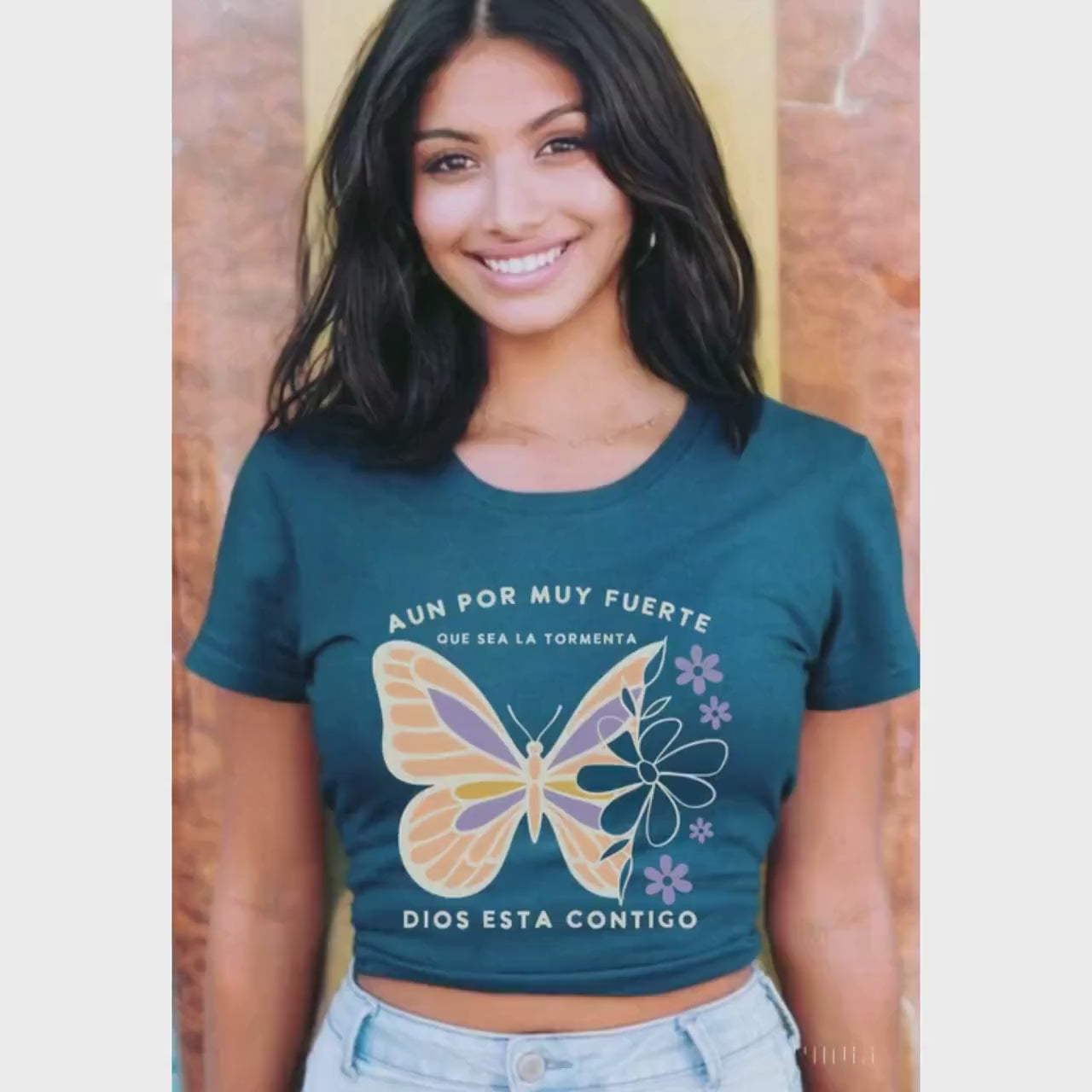 Spanish Christian Butterfly Shirt, Latin Religious Tee, Spanish Religious Graphic Top, Latin Church Gift, Spanish Christian Gift, Jesus gift