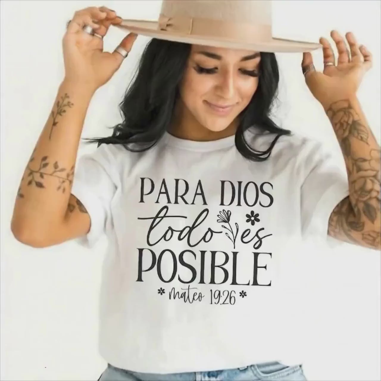 Spanish Christian T-Shirt, Para Dios todo es posible, Spanish Graphic Tee, Spanish religious gifts, imagenes cristianos para mujeres