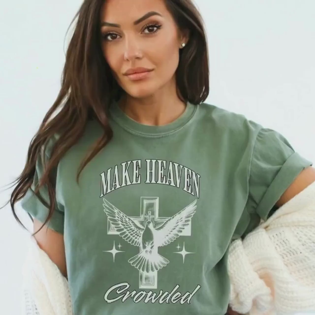 Make heaven crowded shirt, christian t shirt for women, comfort colors christian tee, faith based graphic tee, religious graphic tee