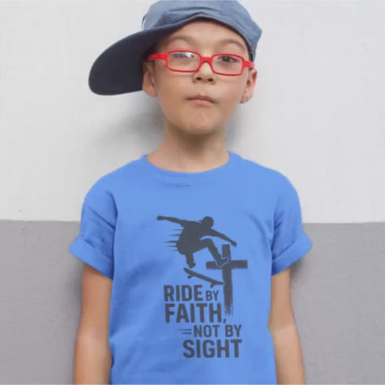 Skateboarding Faith Tee - Youth Short Sleeve T-shirt, Cool Graphic Tee for Kids, Skatewear for Teens, Perfect Gift for Young Skaters