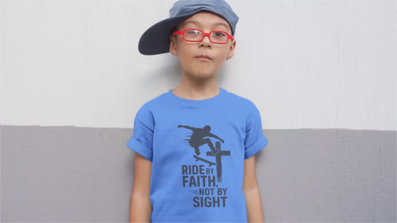 Skateboarding Faith Tee - Youth Short Sleeve T-shirt, Cool Graphic Tee for Kids, Skatewear for Teens, Perfect Gift for Young Skaters