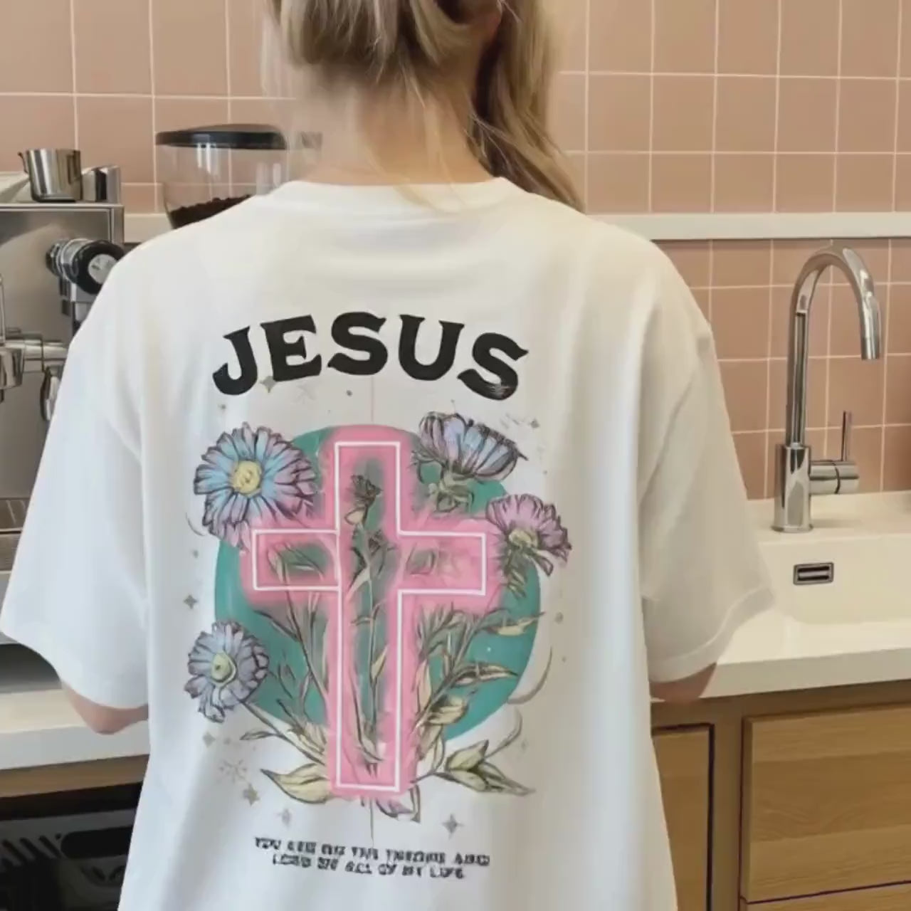 Jesus Neon Cross T-Shirt, Comfort Colors Women’s Christian Tee, Faith Based Tee, Women’s Faith Graphic T-Shirt, Christian wife gift