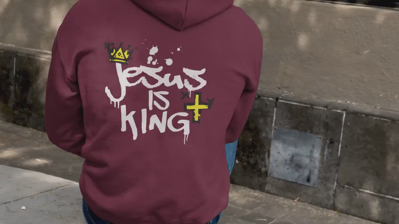 Jesus is King Hoodie, Christian Gift for Men, christian streetwear, Christian merch, christian hoodie, Jesus Hoodie, Men's Christian Hoodies