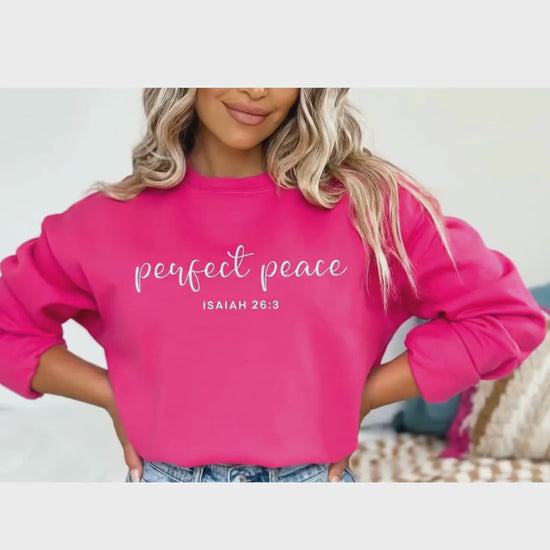 Christian Valentine Sweatshirt, Perfect Peace Isaiah 26:3 Sweatshirt, Christian Scripture Crewneck, Bible Verse Sweater, Trendy Christian