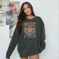 Daughter of the King Sweatshirt, Christian Comfort Colors® Sweatshirt, Trendy Christian apparel, Christian Crewneck, Bible Verse Sweatshirt