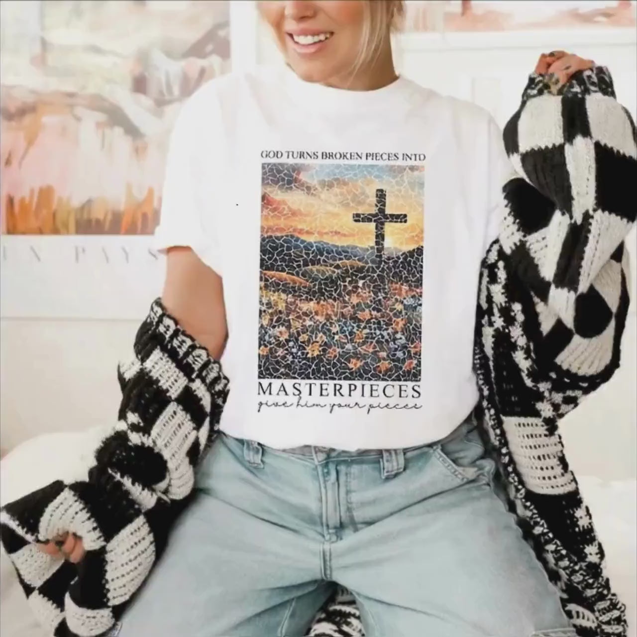 God Turns Broken Pieces into Masterpieces T-shirt