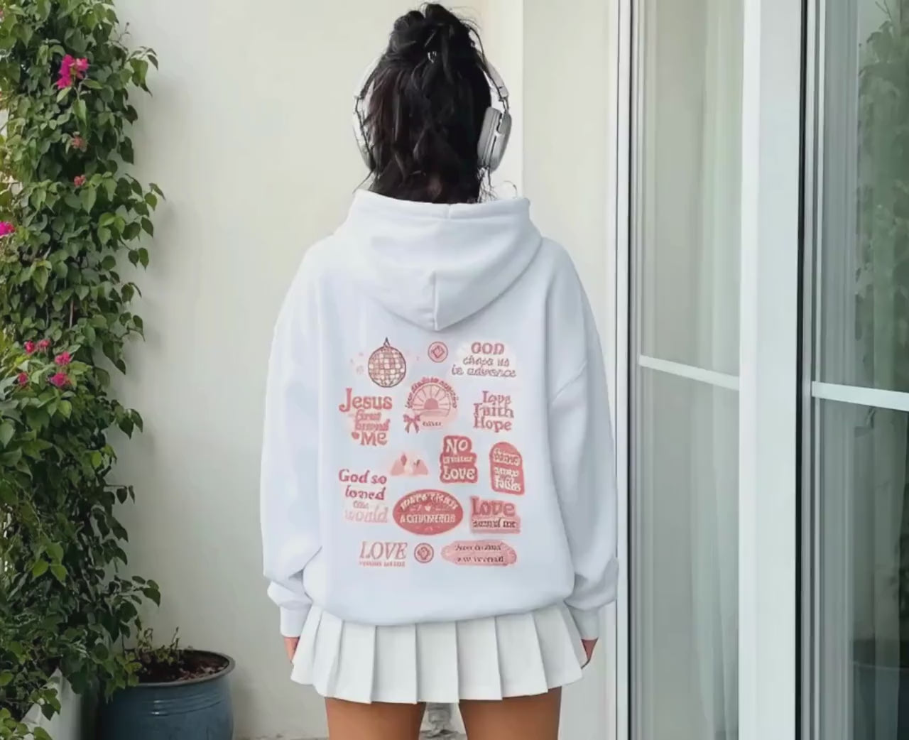 Christian Sticker Hoodie, Trendy Christian Apparel, Cute Christian Sweatshirt, Gift for Christian Girlfriend