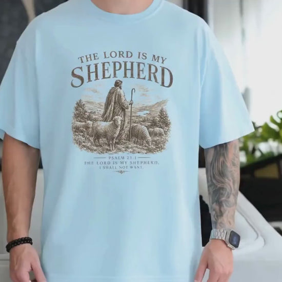 The Lord Is My Shepherd T-shirt | Vintage Christian Graphic Tee | Christian Comfort Colors Tee, Psalm 23 Tee | Mens Christian Clothing