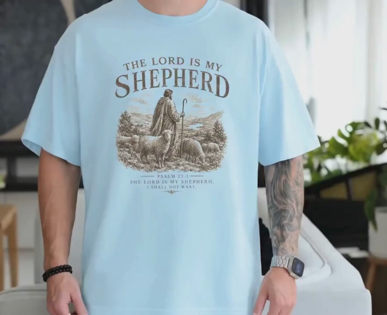 The Lord Is My Shepherd T-shirt | Vintage Christian Graphic Tee | Christian Comfort Colors Tee, Psalm 23 Tee | Mens Christian Clothing