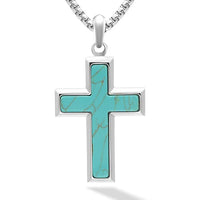 Turquoise Cross Pendant Necklace RTZN